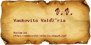 Vaskovits Valéria névjegykártya