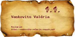 Vaskovits Valéria névjegykártya