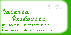 valeria vaskovits business card